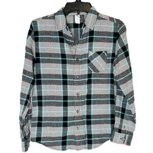 Shaun White 4 Target Boy's Glen Plaid Flannel Button Down Shirt Size Large‎